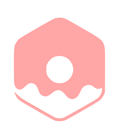 Hexagon Donut Negative Space Logo #ffa6a6