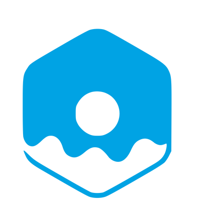 Hexagon Donut Negative Space Logo #00a3e4