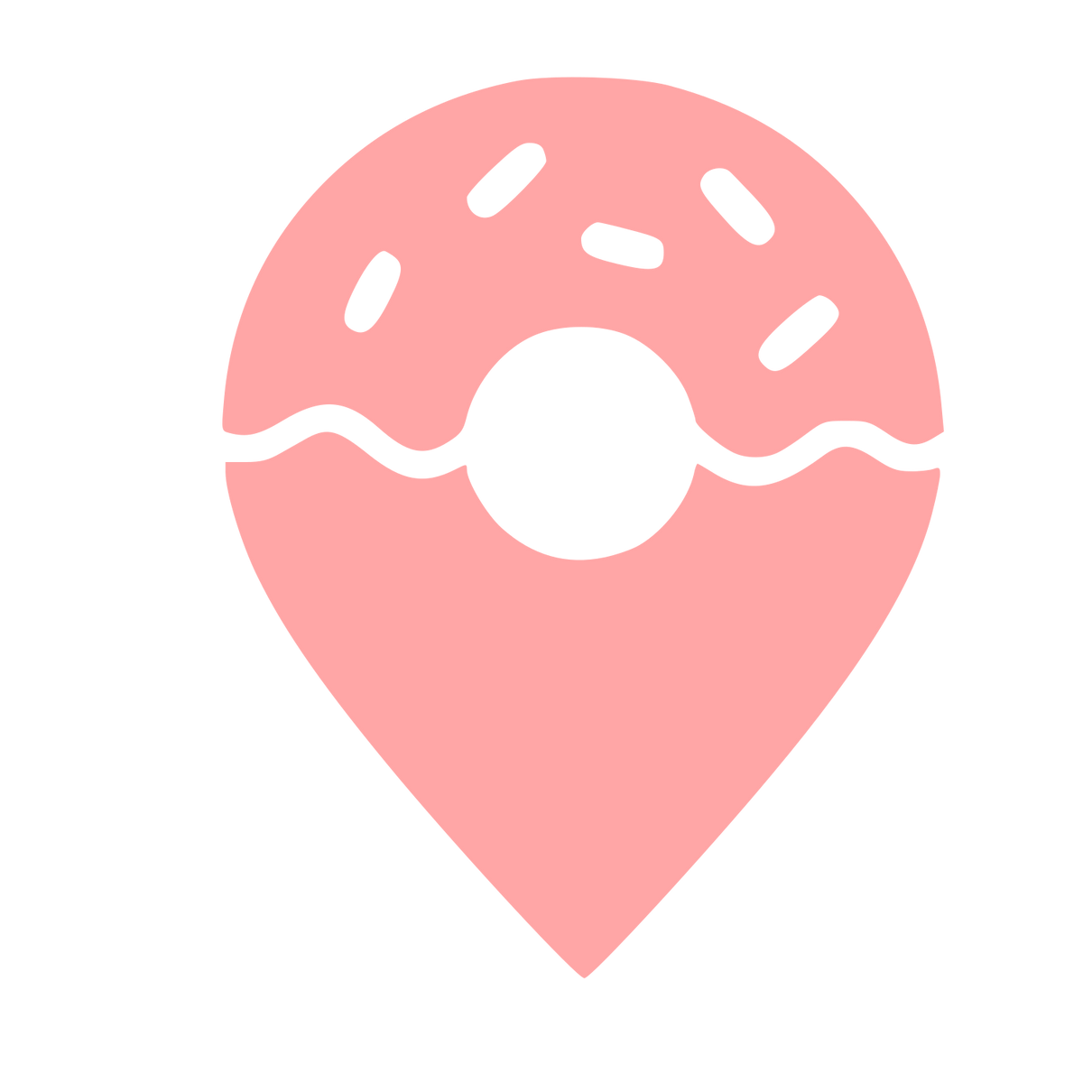 Donut Map Pin Logo #ffa6a6