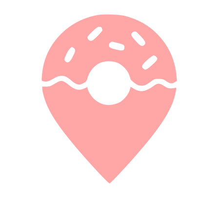 Donut Map Pin Logo #ffa6a6