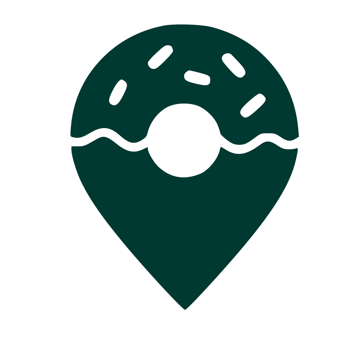 Donut Map Pin Logo #003932