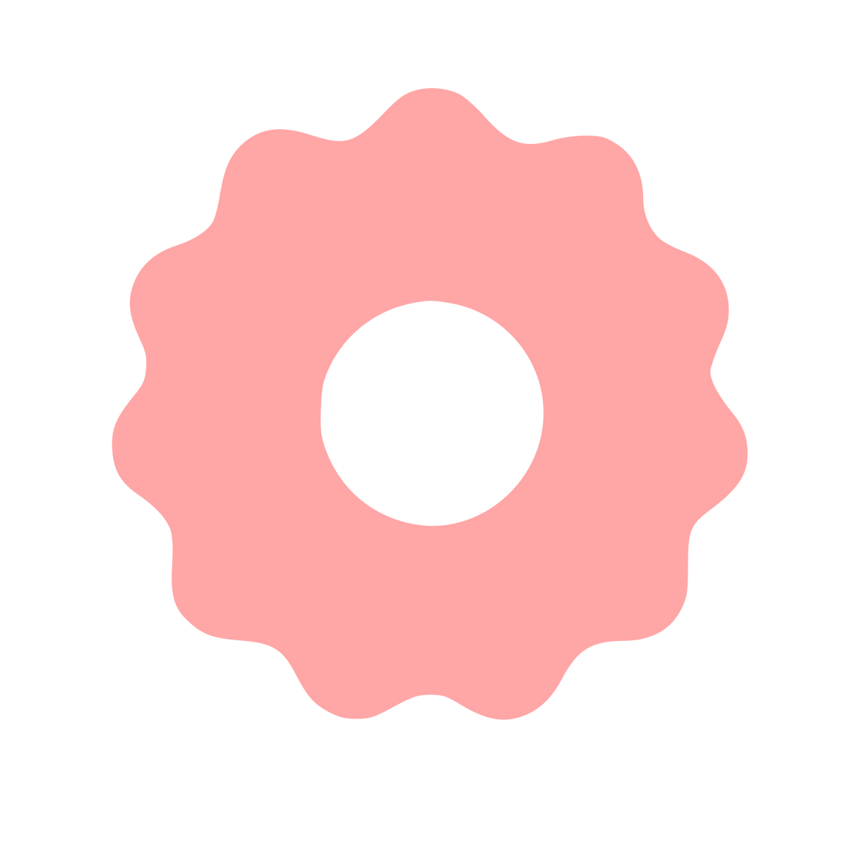Gear Donut Negative Space Logo #ffa6a6