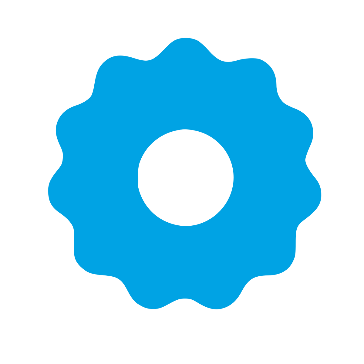 Gear Donut Negative Space Logo #00a3e4