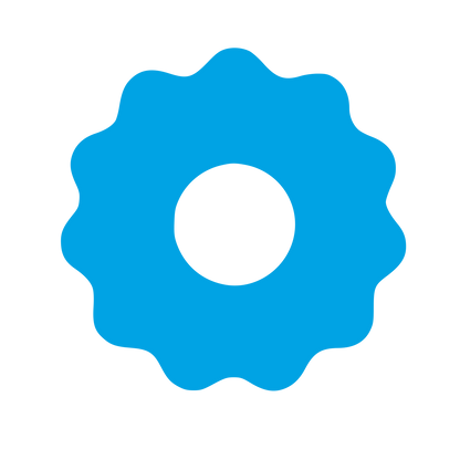 Gear Donut Negative Space Logo #00a3e4