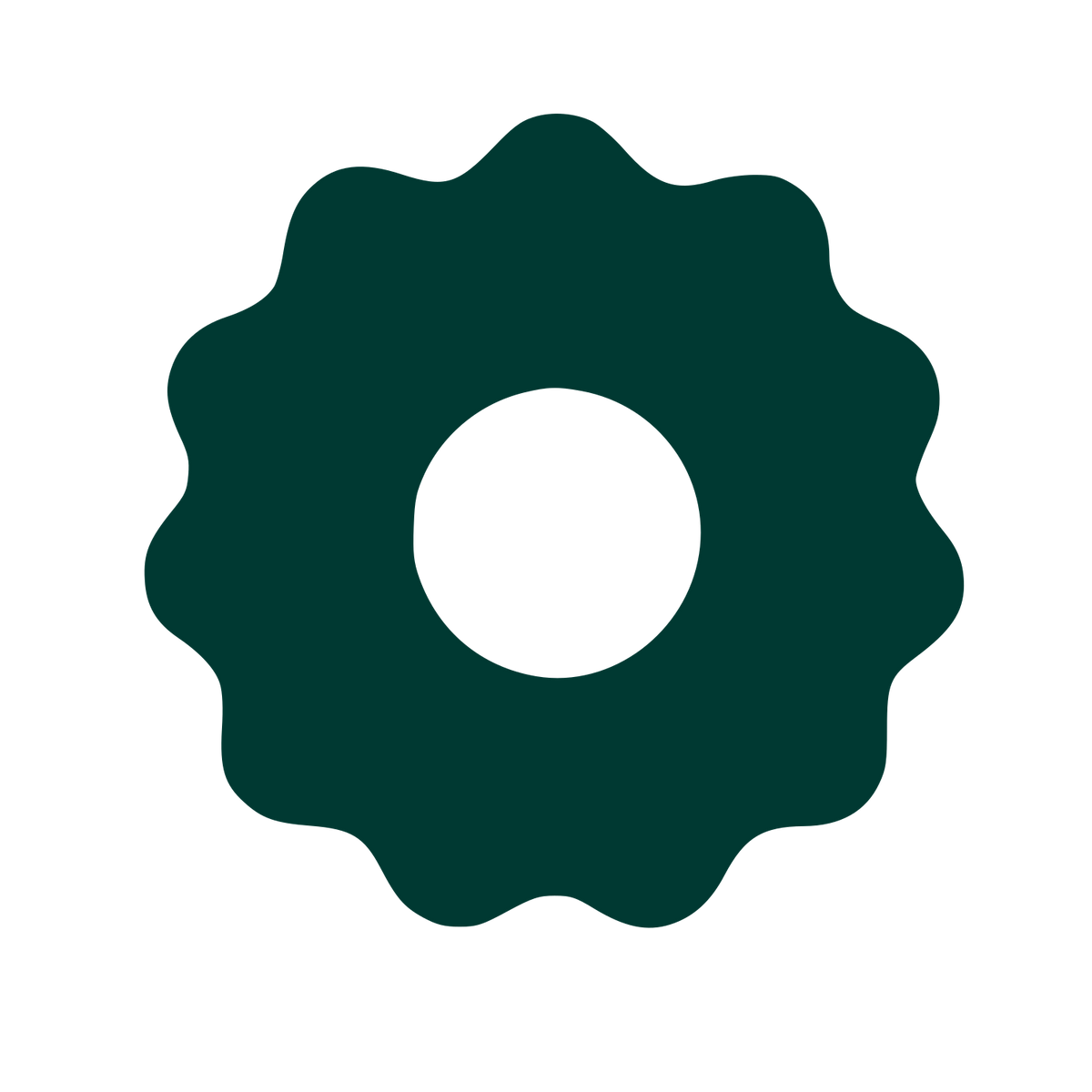 Gear Donut Negative Space Logo #003932