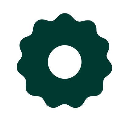 Gear Donut Negative Space Logo #003932
