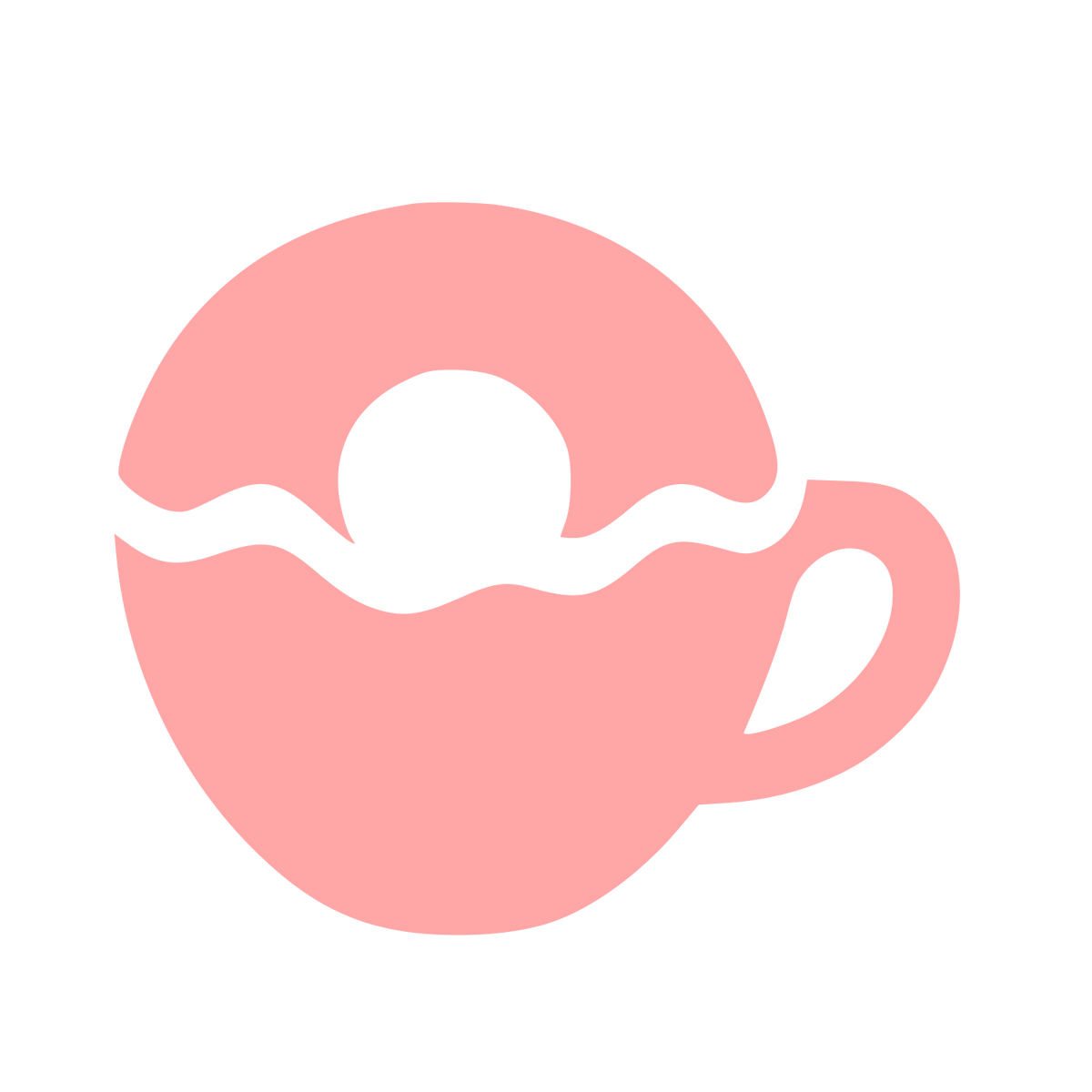Donut Coffee Cup Logo #ffa6a6