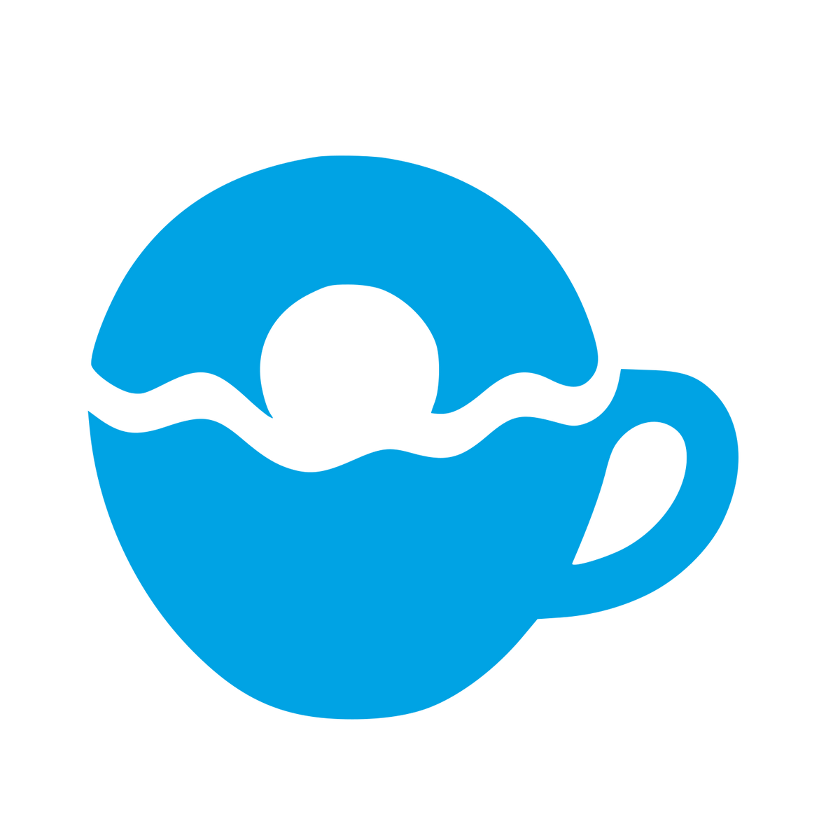 Donut Coffee Cup Logo #00a3e4