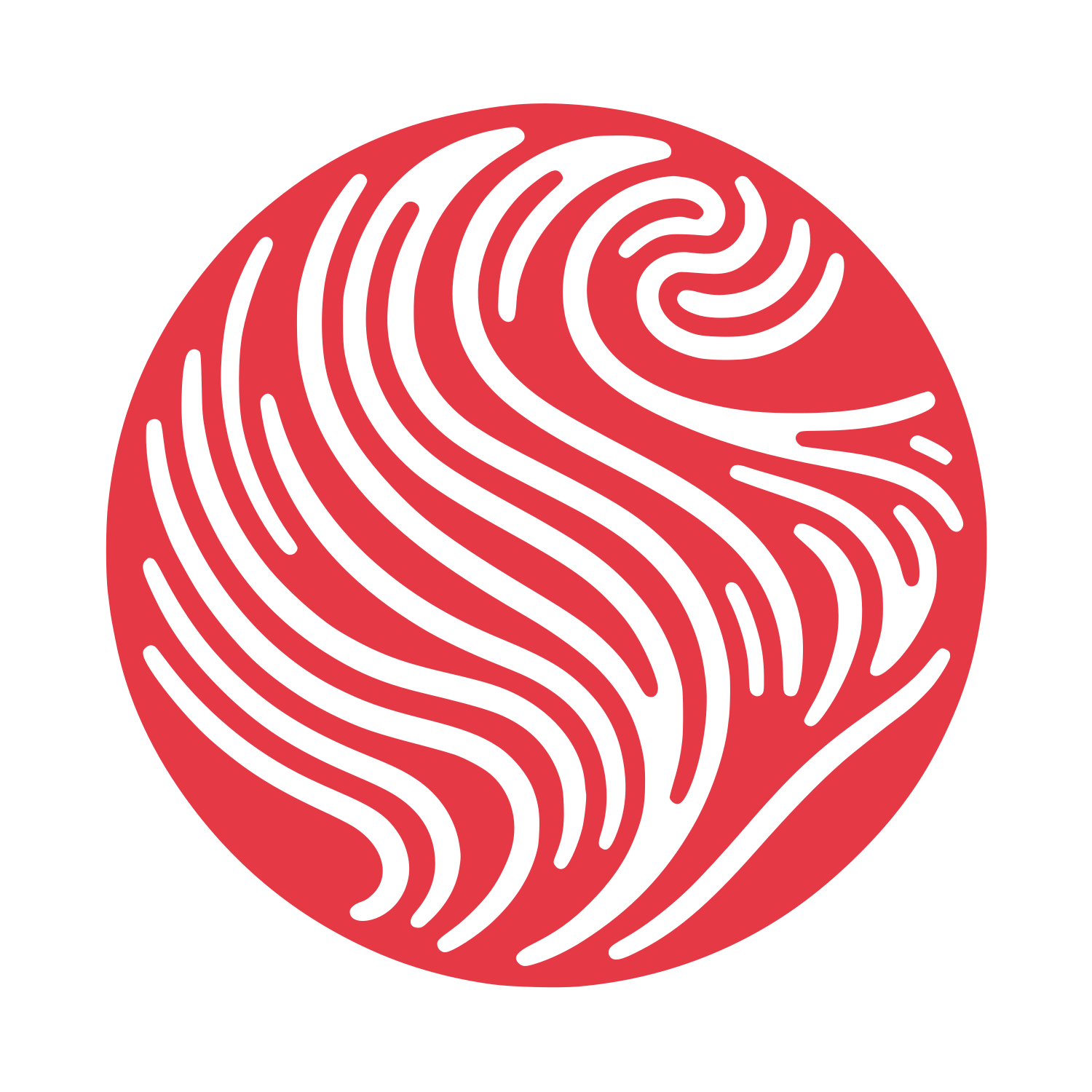 Swirling Lines Circular Logo #E63946