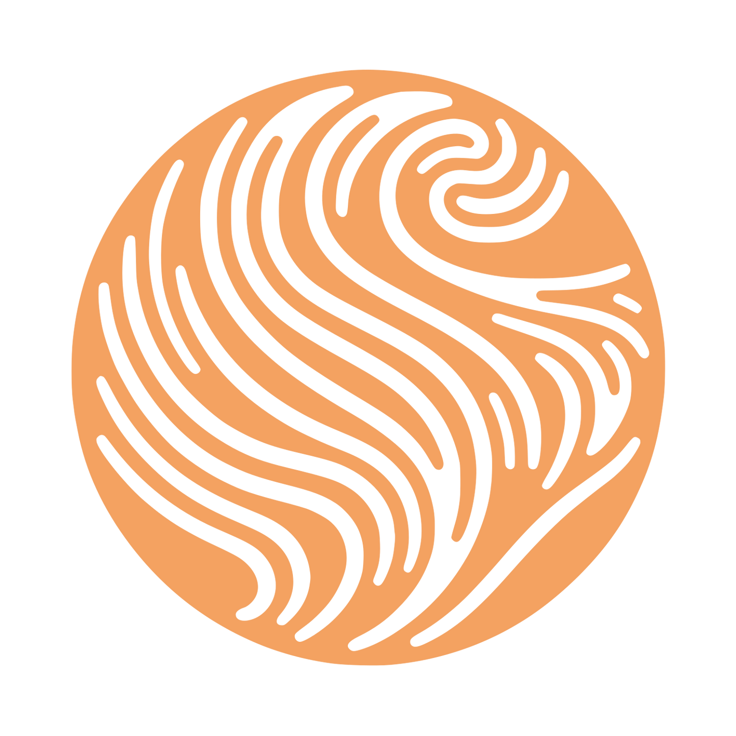Swirling Lines Circular Logo #F4A261