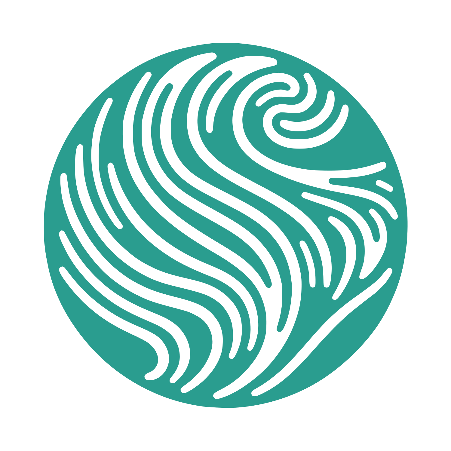 Swirling Lines Circular Logo #2A9D8F