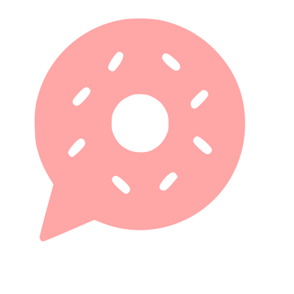 Donut Chat Bubble Logo #ffa6a6