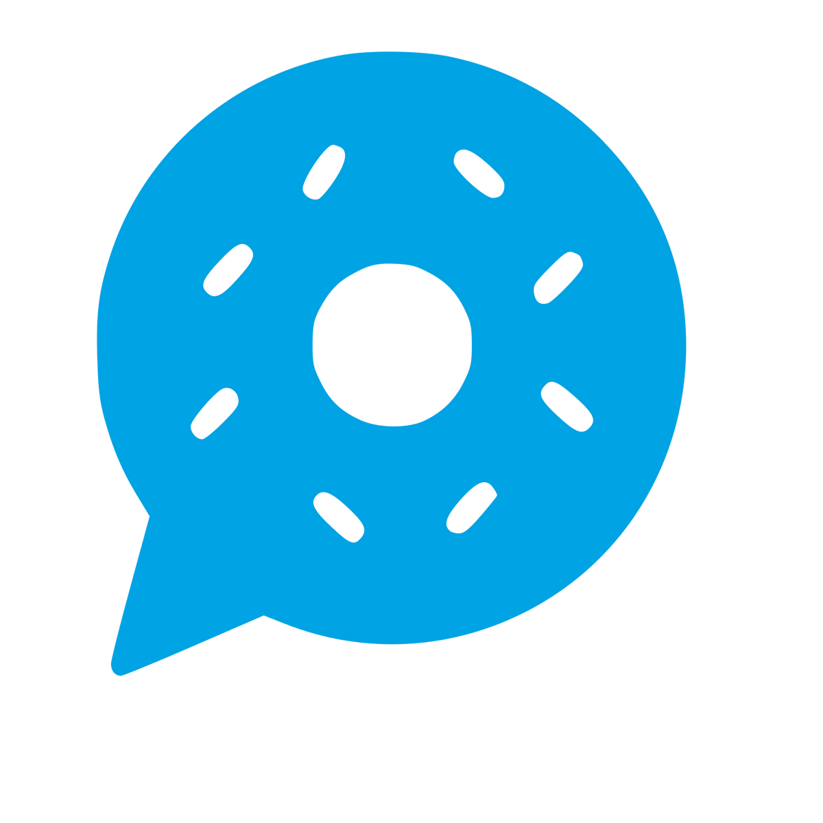 Donut Chat Bubble Logo #00a3e4