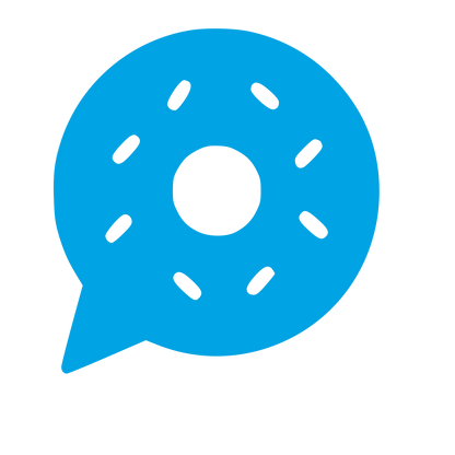Donut Chat Bubble Logo #00a3e4