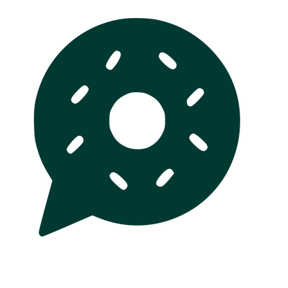 Donut Chat Bubble Logo #003932