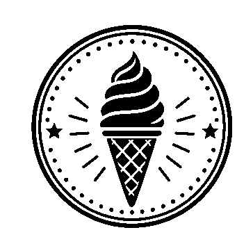 Ice Cream Cone Stamp Badge Logo