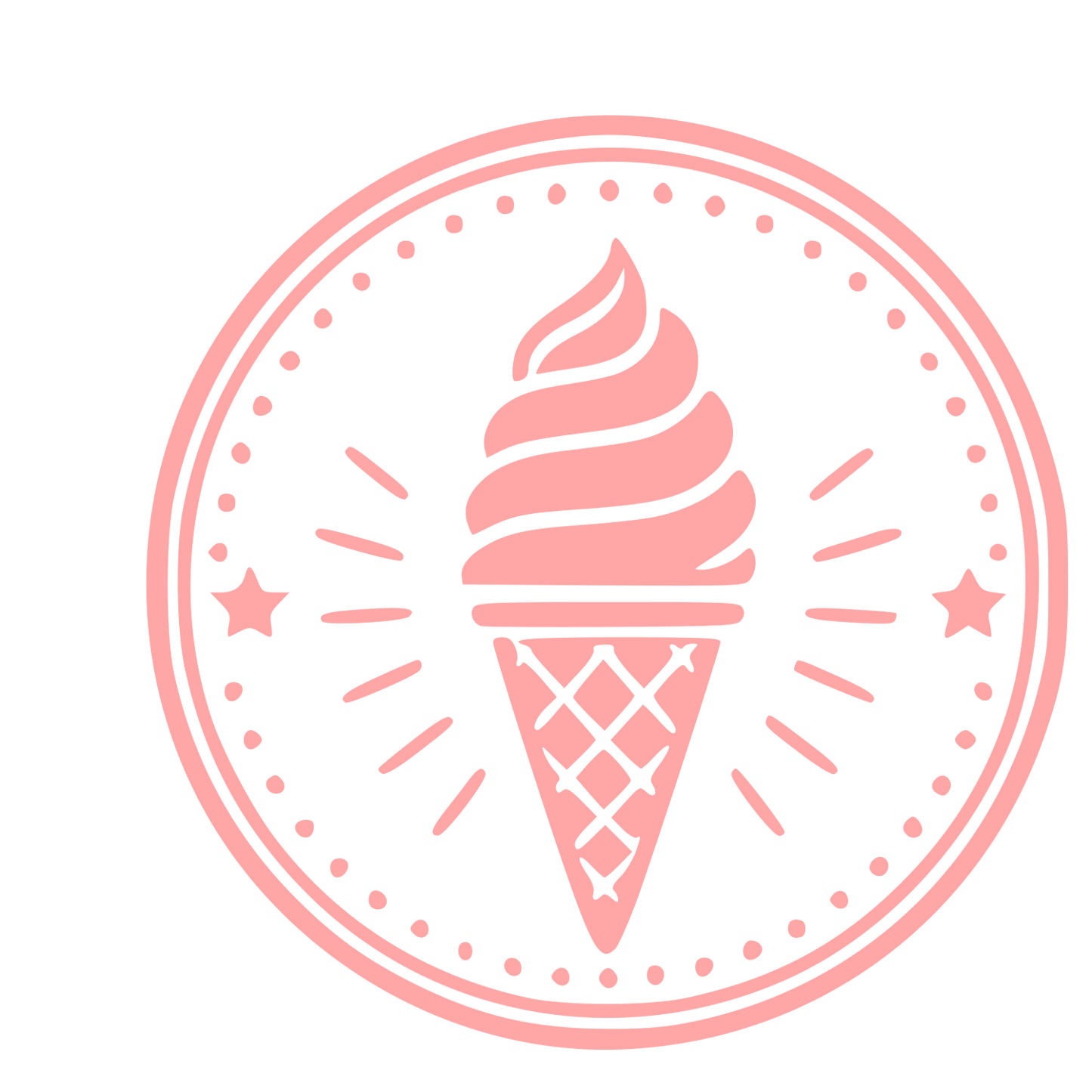 Ice Cream Cone Stamp Badge Logo #ffa6a6