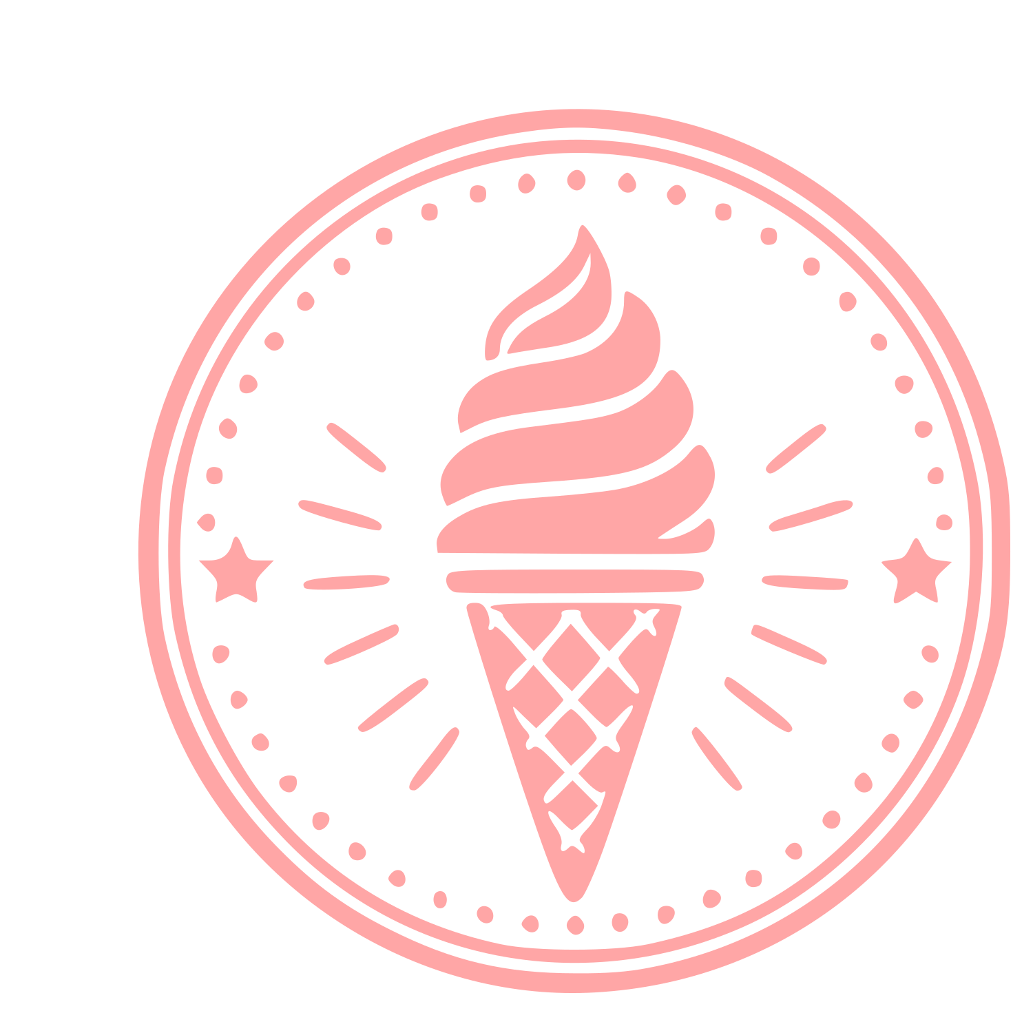Ice Cream Cone Stamp Badge Logo #ffa6a6