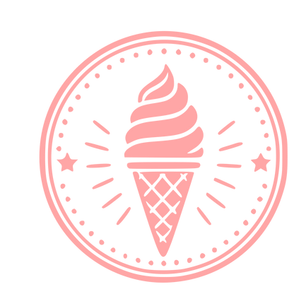 Ice Cream Cone Stamp Badge Logo #ffa6a6