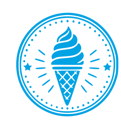 Ice Cream Cone Stamp Badge Logo #00a3e4