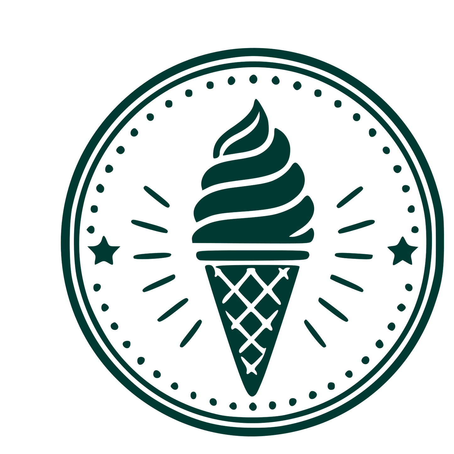 Ice Cream Cone Stamp Badge Logo #003932