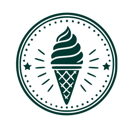 Ice Cream Cone Stamp Badge Logo #003932