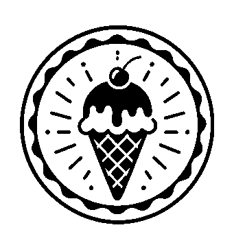 Ice Cream Cone Stamp Badge Logo