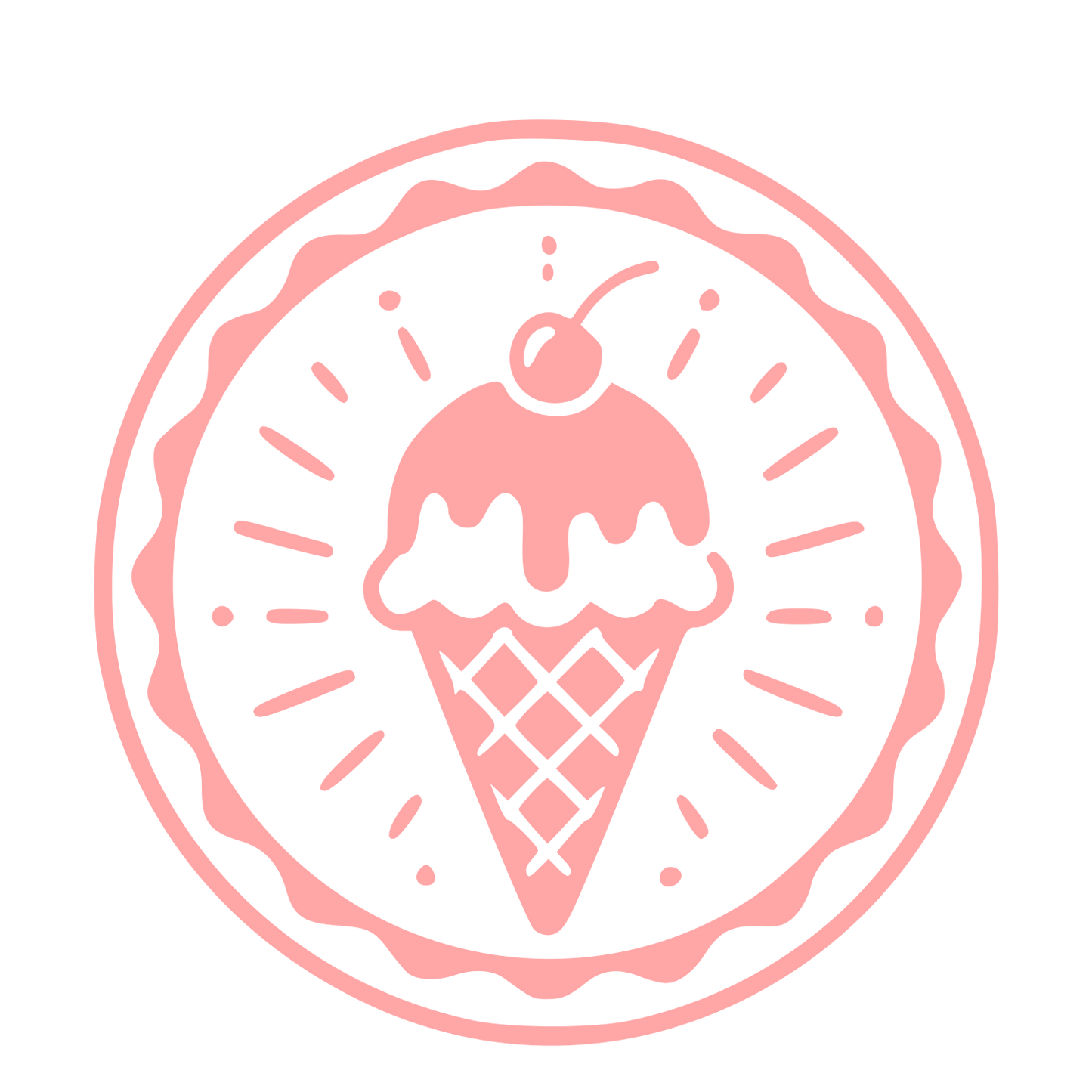 Ice Cream Cone Stamp Badge Logo #ffa6a6