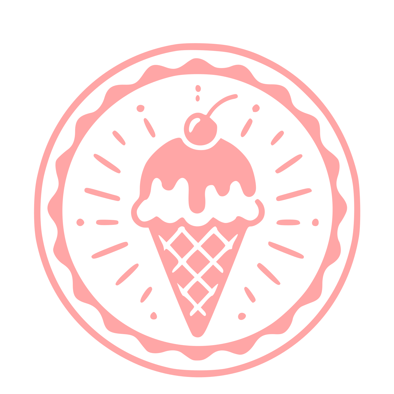 Ice Cream Cone Stamp Badge Logo #ffa6a6