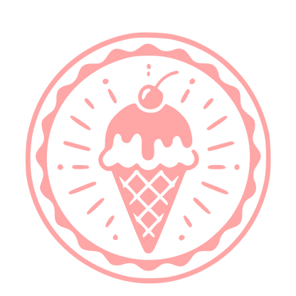 Ice Cream Cone Stamp Badge Logo #ffa6a6