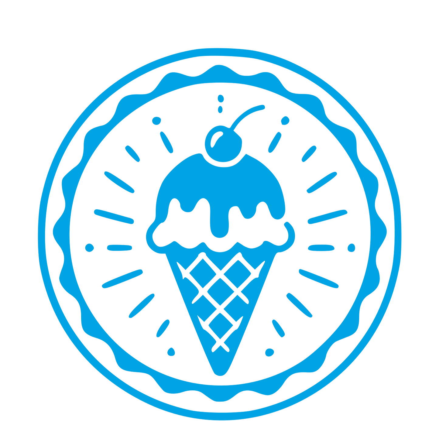 Ice Cream Cone Stamp Badge Logo #00a3e4