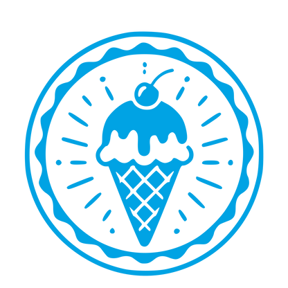 Ice Cream Cone Stamp Badge Logo #00a3e4