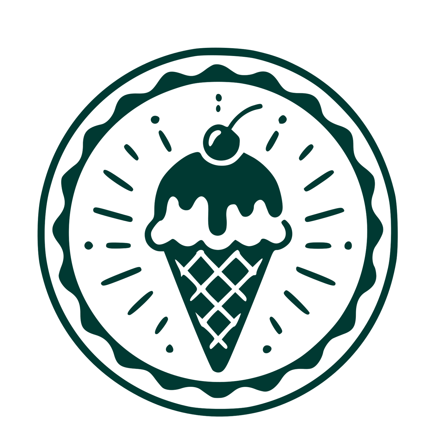 Ice Cream Cone Stamp Badge Logo #003932