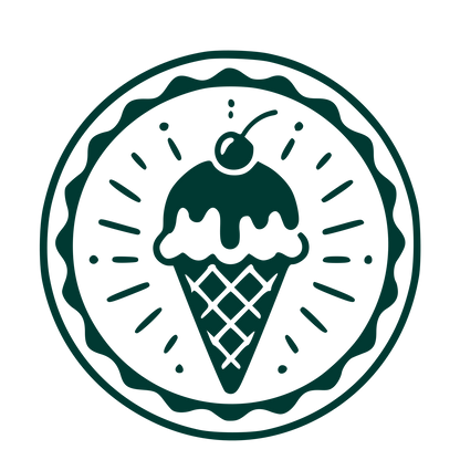 Ice Cream Cone Stamp Badge Logo #003932