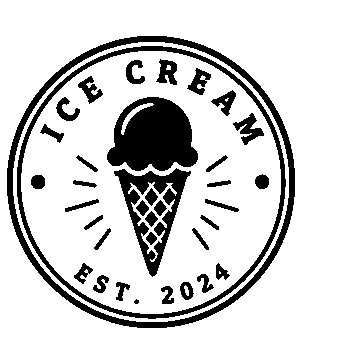 Ice Cream Cone Badge Logo