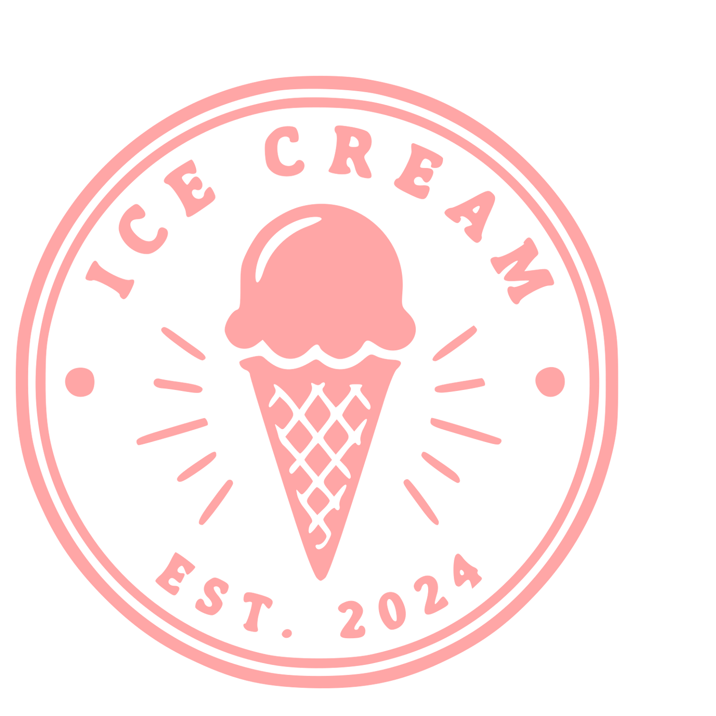 Ice Cream Cone Badge Logo #ffa6a6