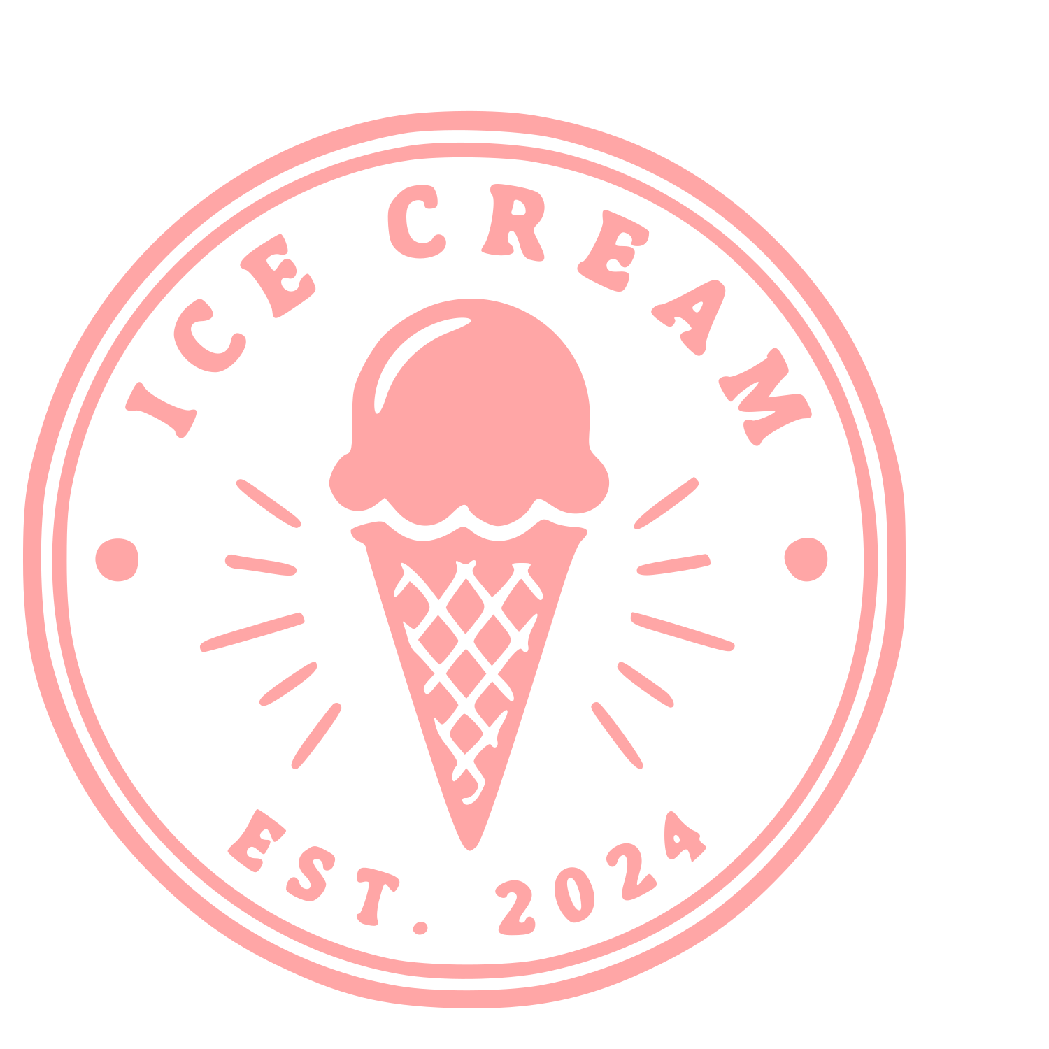 Ice Cream Cone Badge Logo #ffa6a6