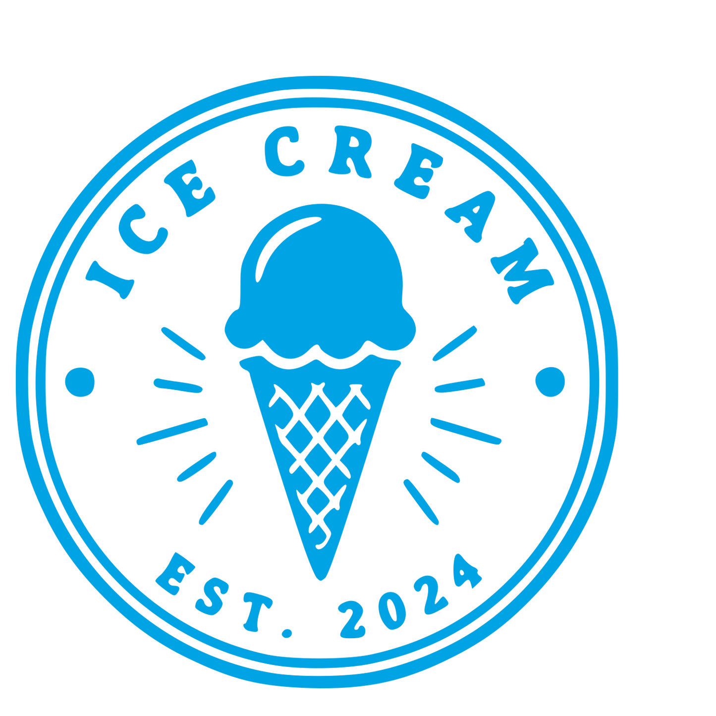 Ice Cream Cone Badge Logo #00a3e4