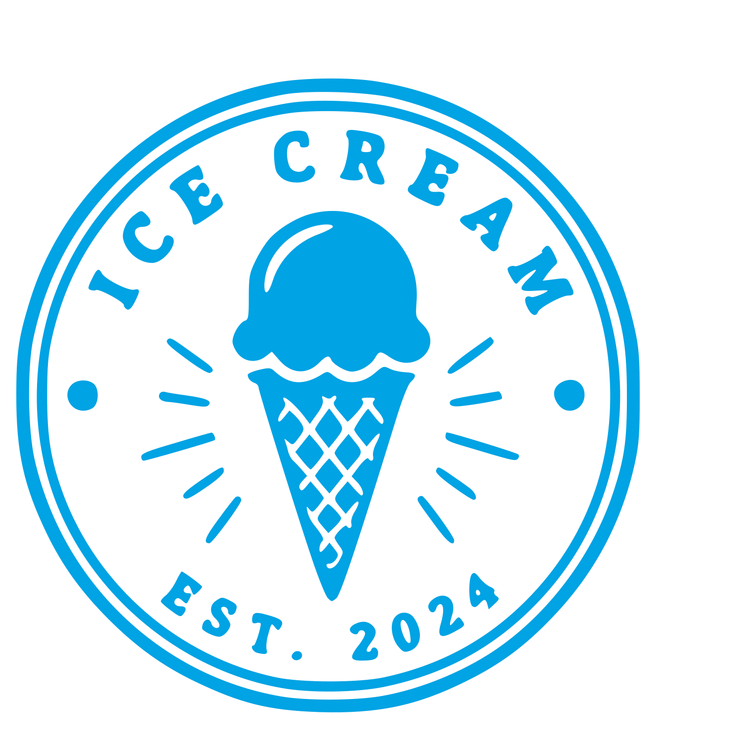 Ice Cream Cone Badge Logo #00a3e4