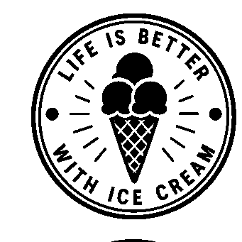 Ice Cream Cone Stamp Badge Logo