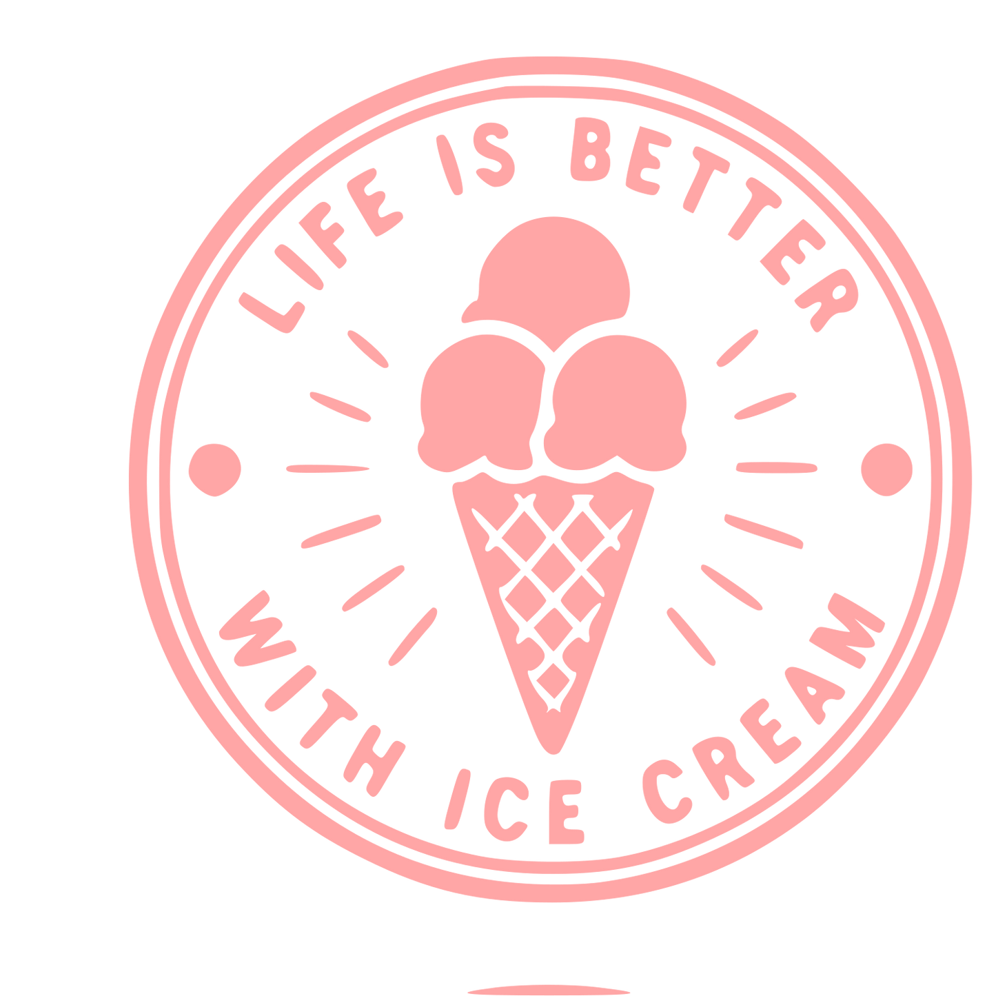 Ice Cream Cone Stamp Badge Logo #ffa6a6