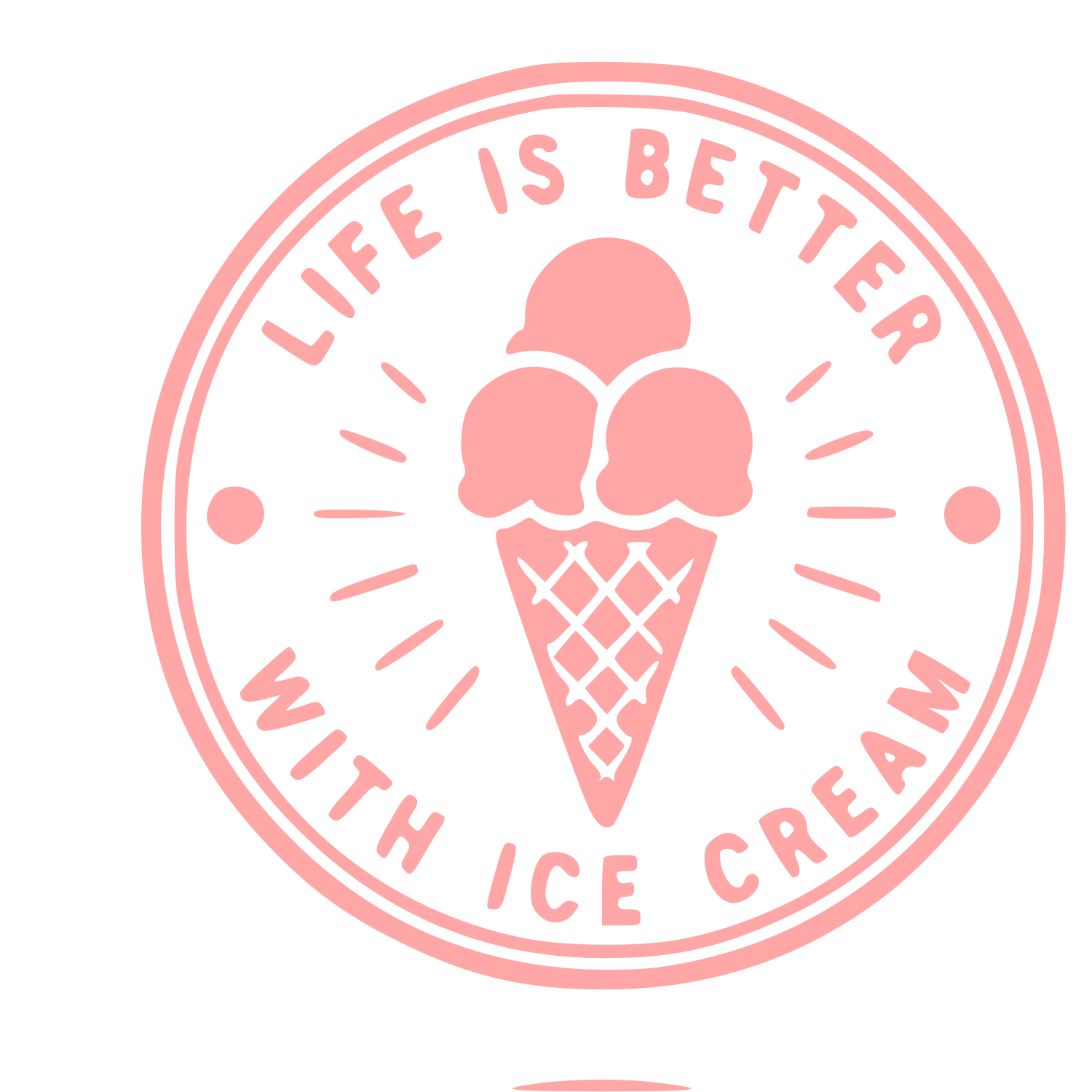 Ice Cream Cone Stamp Badge Logo #ffa6a6