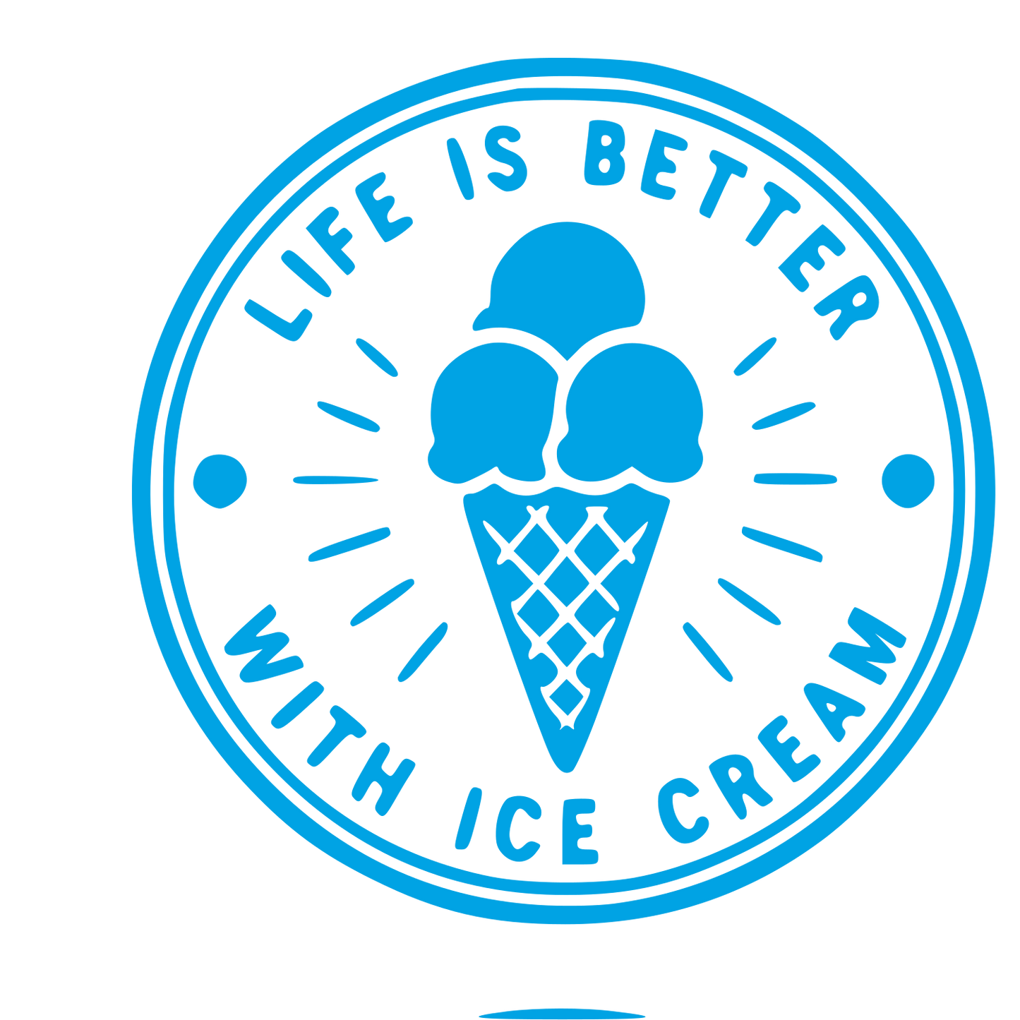 Ice Cream Cone Stamp Badge Logo #00a3e4