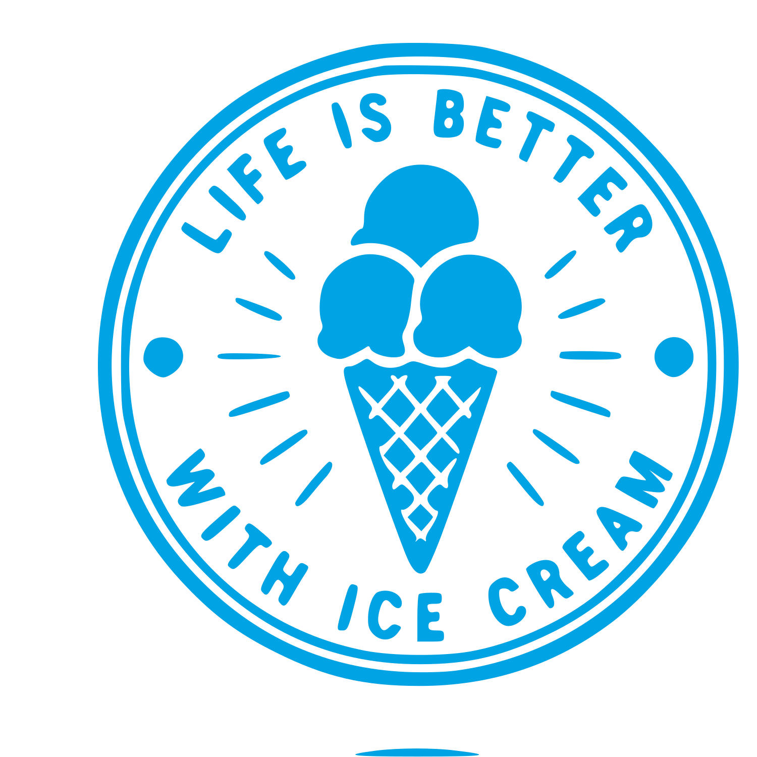 Ice Cream Cone Stamp Badge Logo #00a3e4