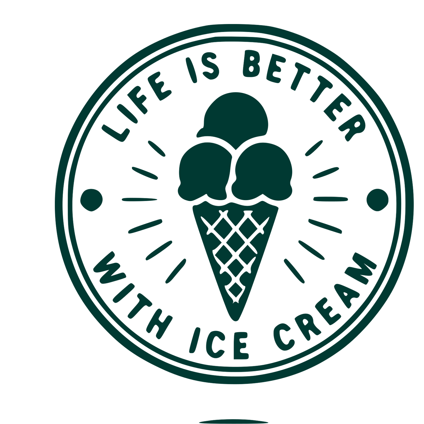 Ice Cream Cone Stamp Badge Logo #003932