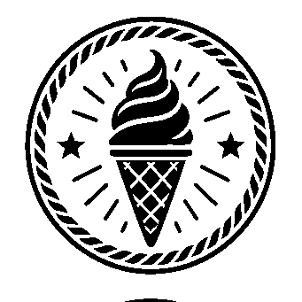 Ice Cream Cone Badge Logo
