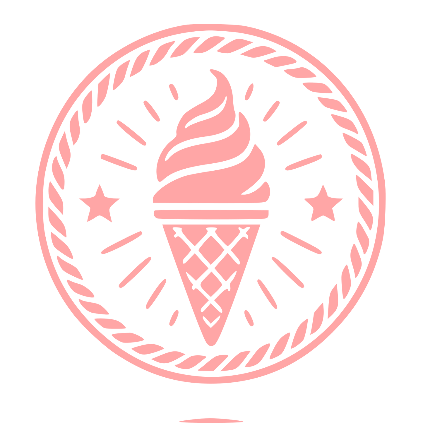 Ice Cream Cone Badge Logo #ffa6a6