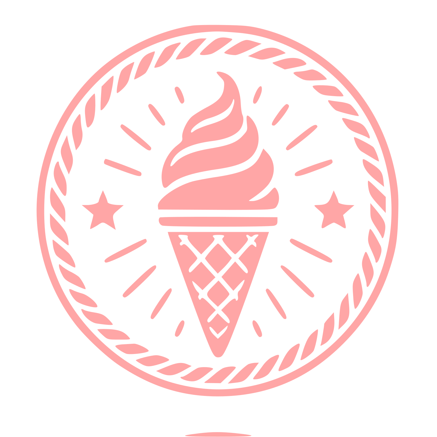 Ice Cream Cone Badge Logo #ffa6a6