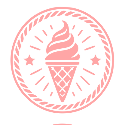 Ice Cream Cone Badge Logo #ffa6a6