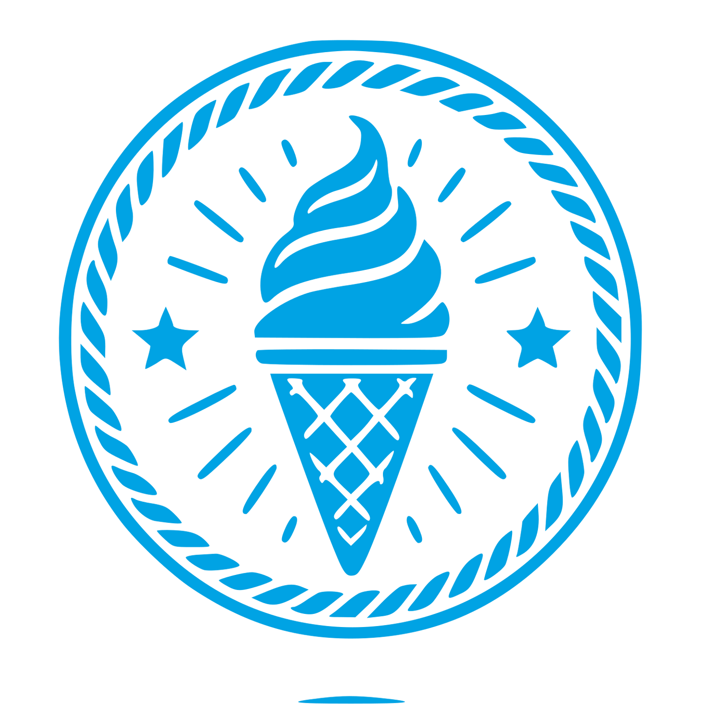Ice Cream Cone Badge Logo #00a3e4